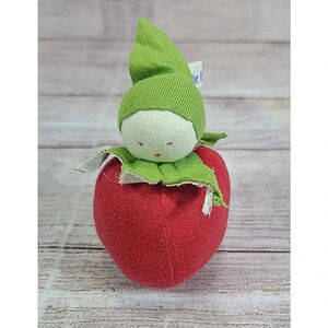 Under the Nile Plush Cloth Tomato Doll Baby Toy Vegetable Face Organic Cotton 4"